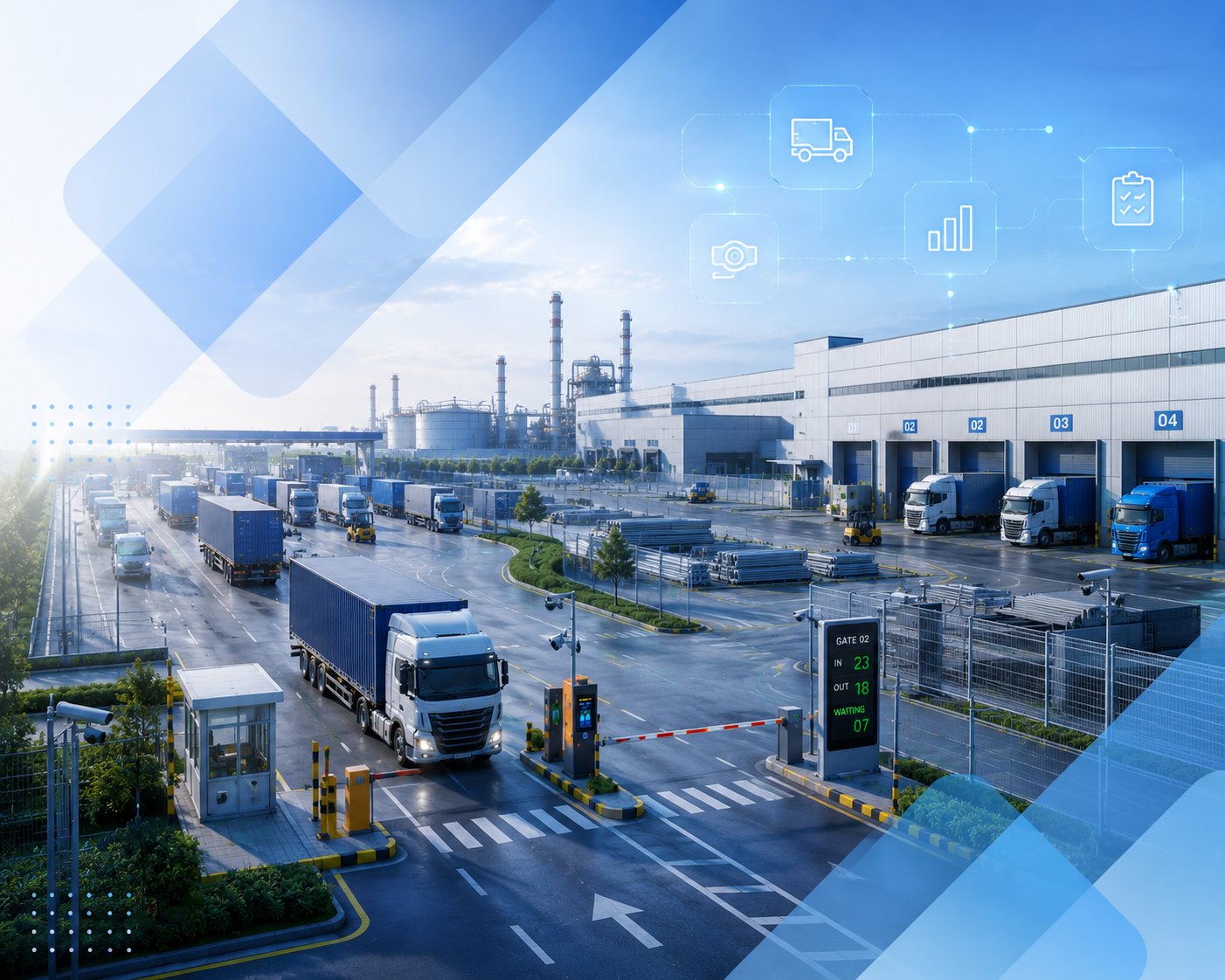 Goodstrack in-plant logistics platform gate and yard overview